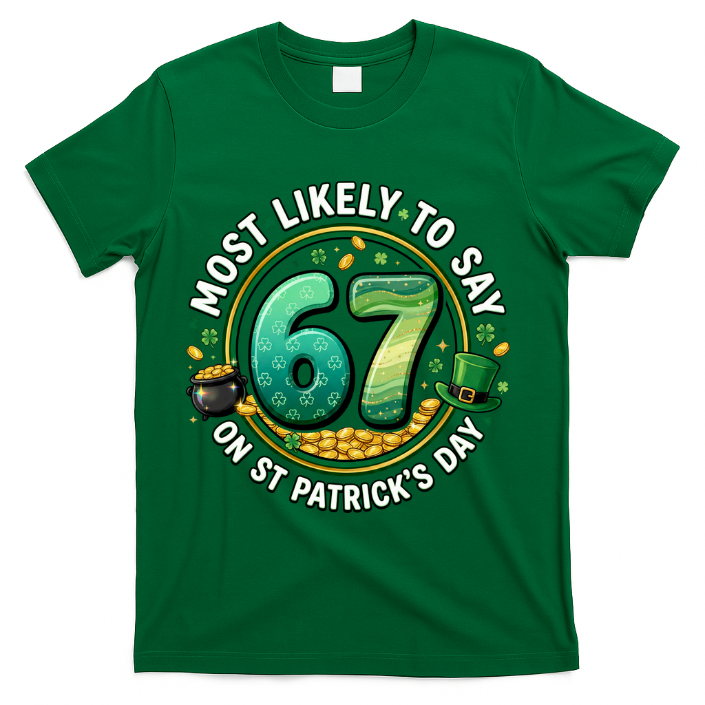 Most Likley To Say 67 On St Patrick's Day T-Shirt product image 4