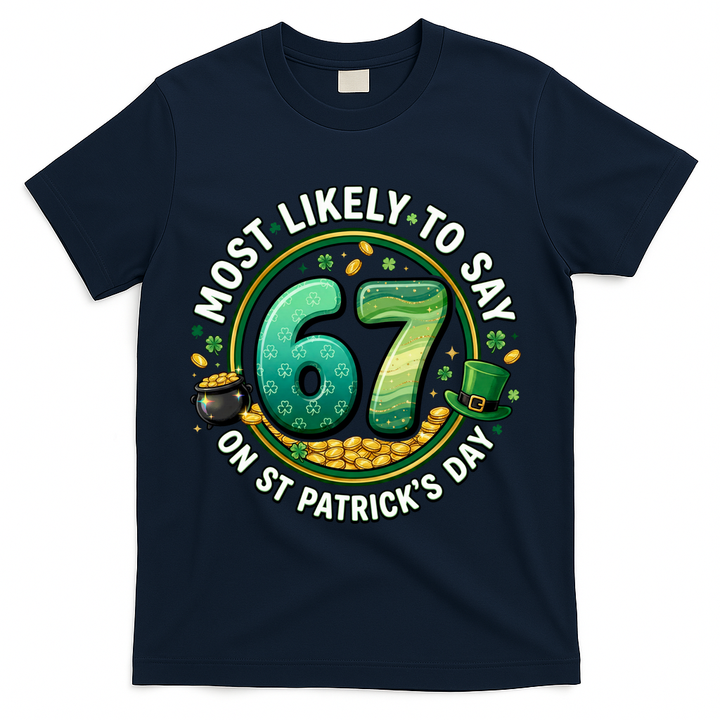 Most Likley To Say 67 On St Patrick's Day T-Shirt product image 3