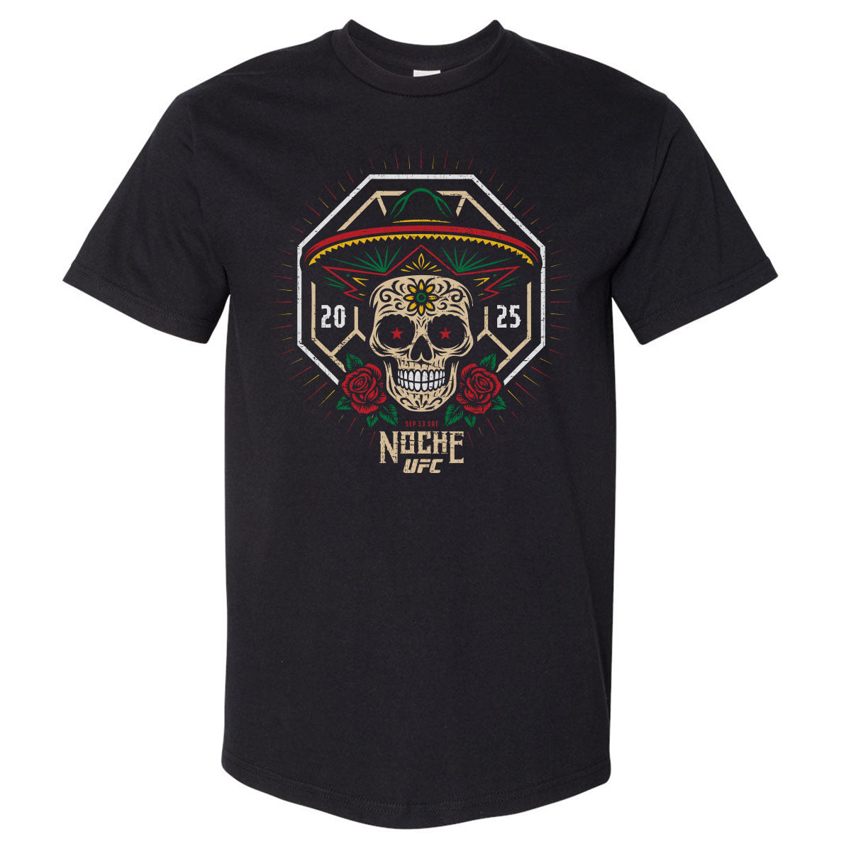UFC Noche 2025 Sugar Skull WHT Mens Heavyweight T Shirt 500 product image 1