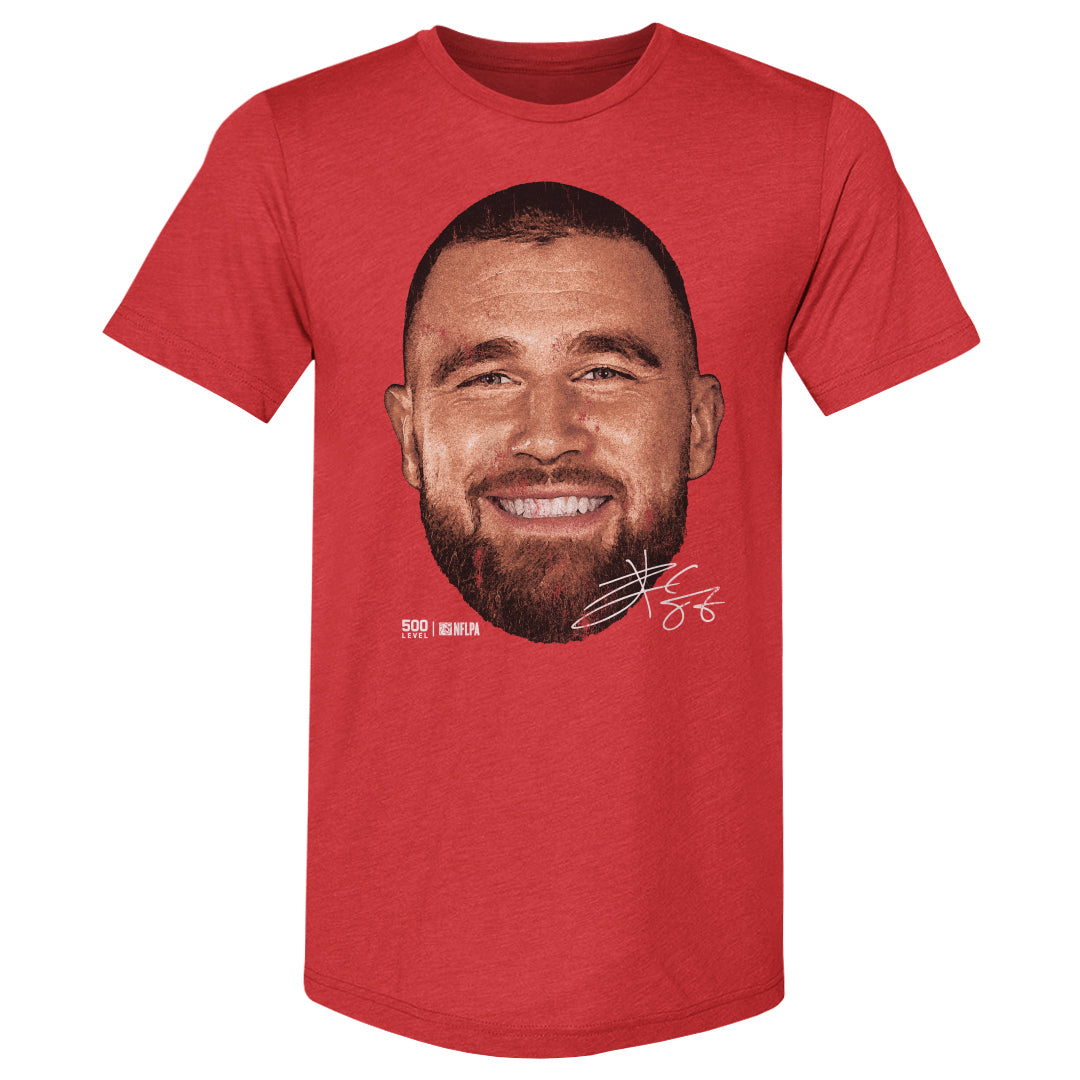 Travis Kelce Kansas City Vintage Head WHT Mens Premium T product image 3