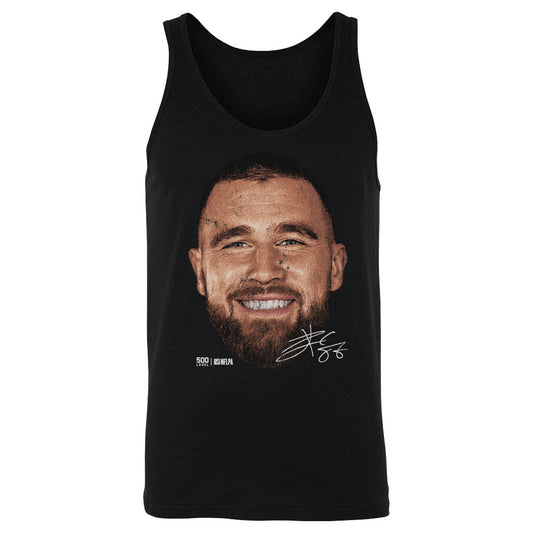 Travis Kelce Kansas City Vintage Head WHT Mens Tank Top 500 Level Officially Licensed Fan Gear