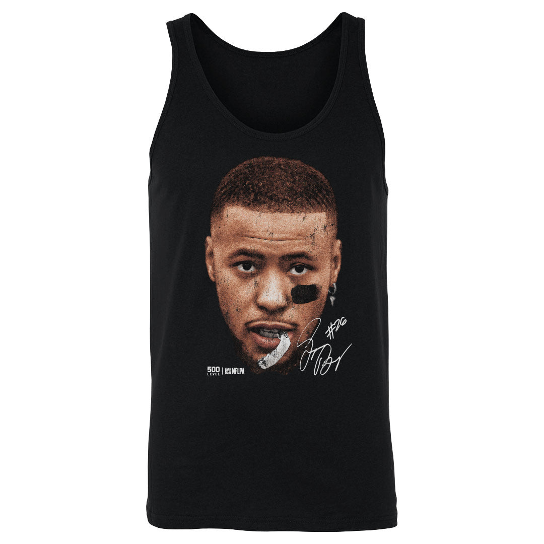 Saquon Barkley Philadelphia Vintage Head WHT Mens Tank Top 500 Level Officially Licensed Fan Gear