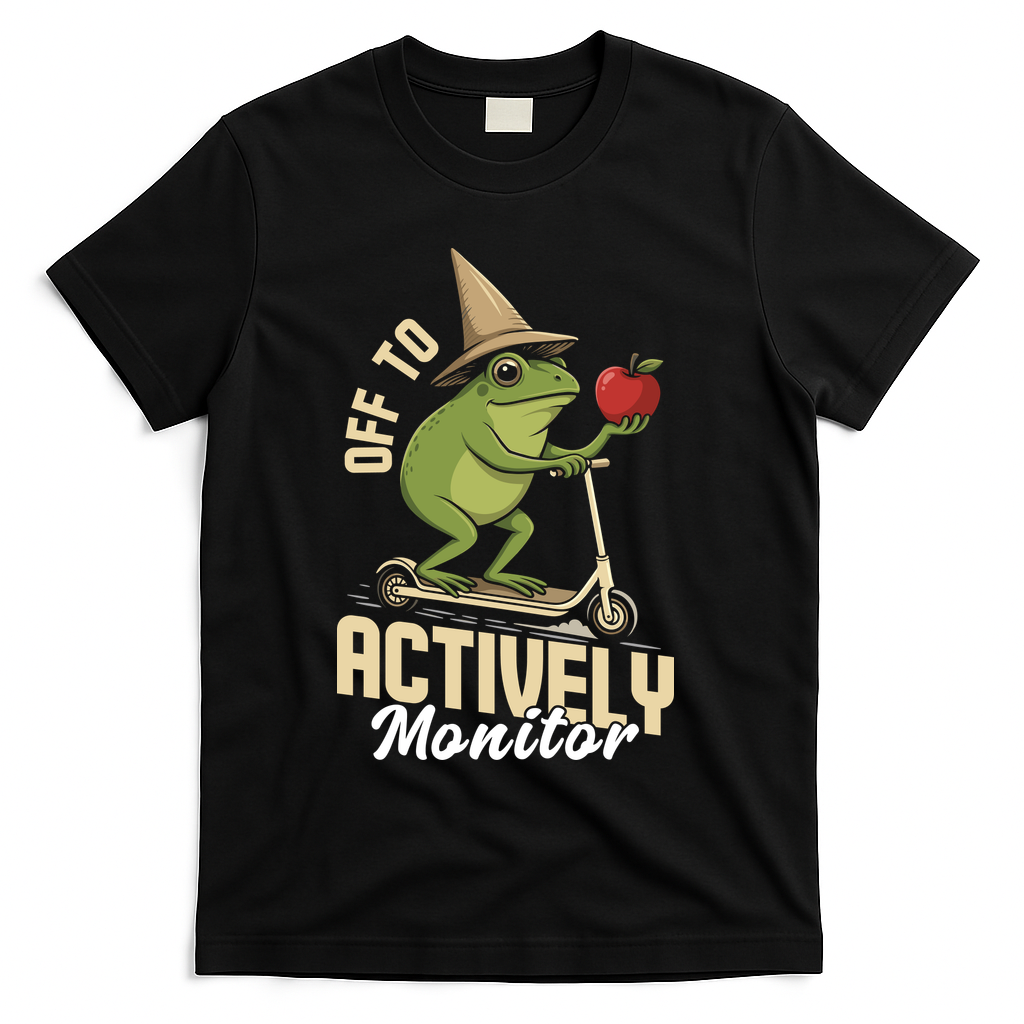 Off To Actively Monitor Frog Teacher Test Day T-Shirt product image 2