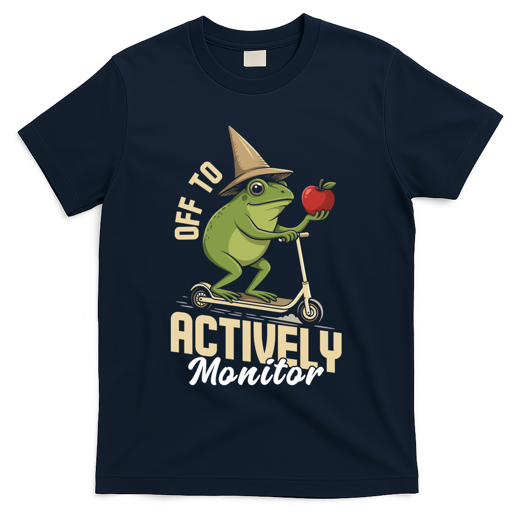 Off To Actively Monitor Frog Teacher Test Day T-Shirt product image 3