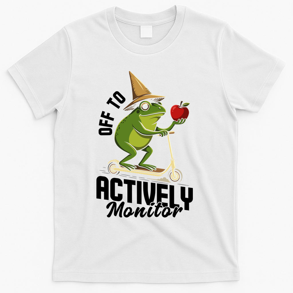 Off To Actively Monitor Frog Teacher Test Day T-Shirt product image 1