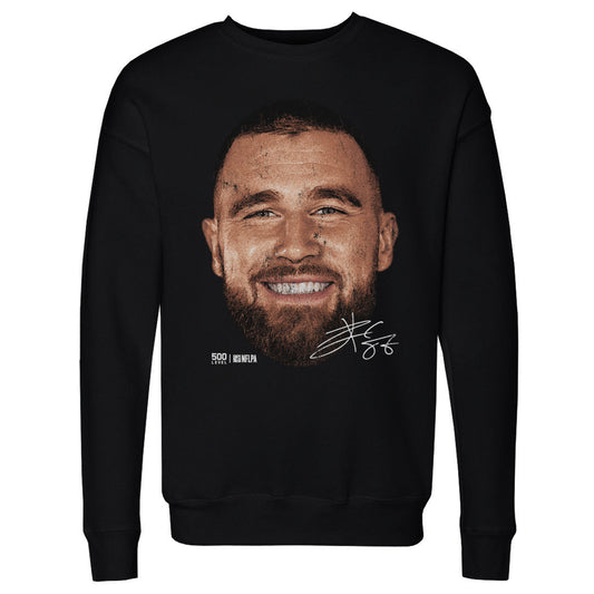 Travis Kelce Kansas City Vintage Head WHT Mens Crewneck product image 1