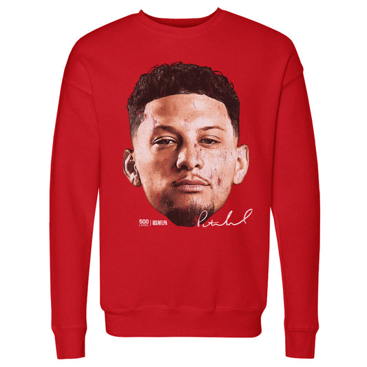 Patrick Mahomes Kansas City Vintage Head WHT Mens Crewneck product image 1