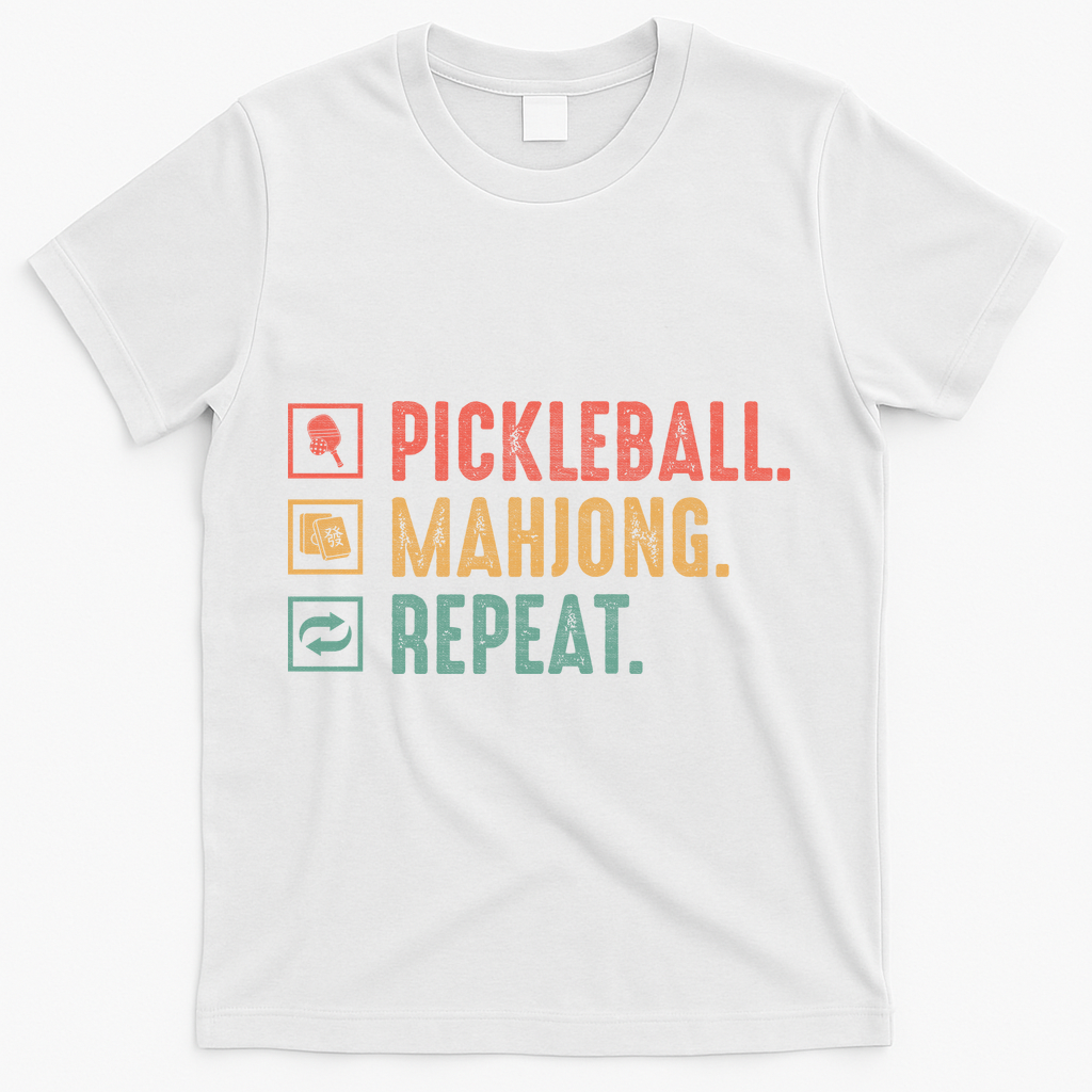 Pickleball Mahjong Repeat T-Shirt product image 1