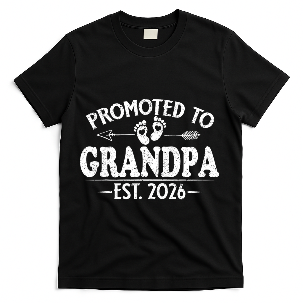 Promoted To Grandpa EST 2026 Vintage Arrow T-Shirt product image 2