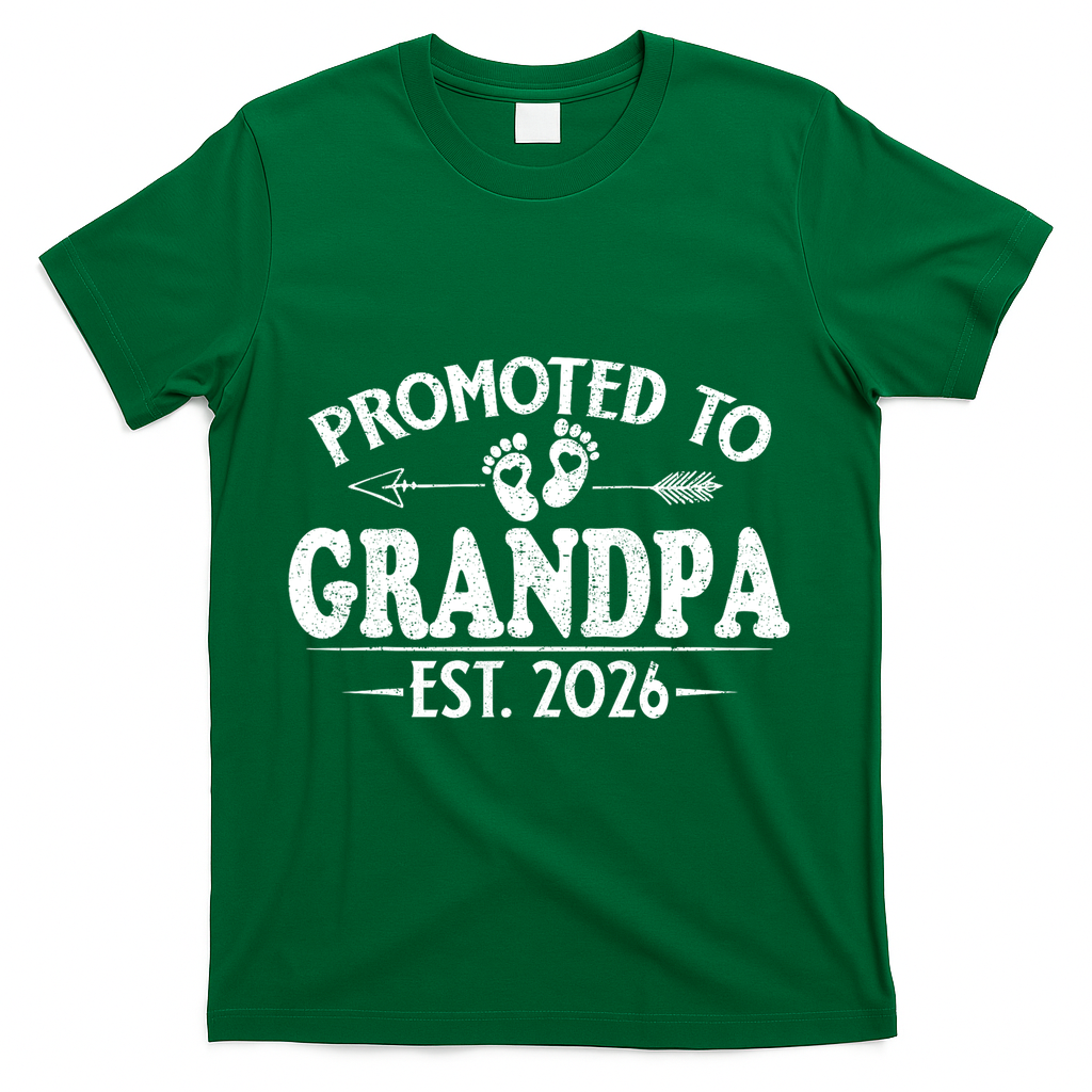 Promoted To Grandpa EST 2026 Vintage Arrow T-Shirt product image 4