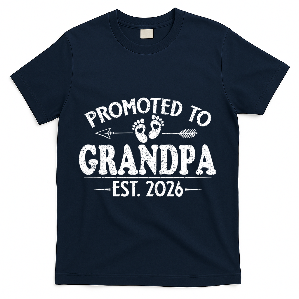 Promoted To Grandpa EST 2026 Vintage Arrow T-Shirt product image 3