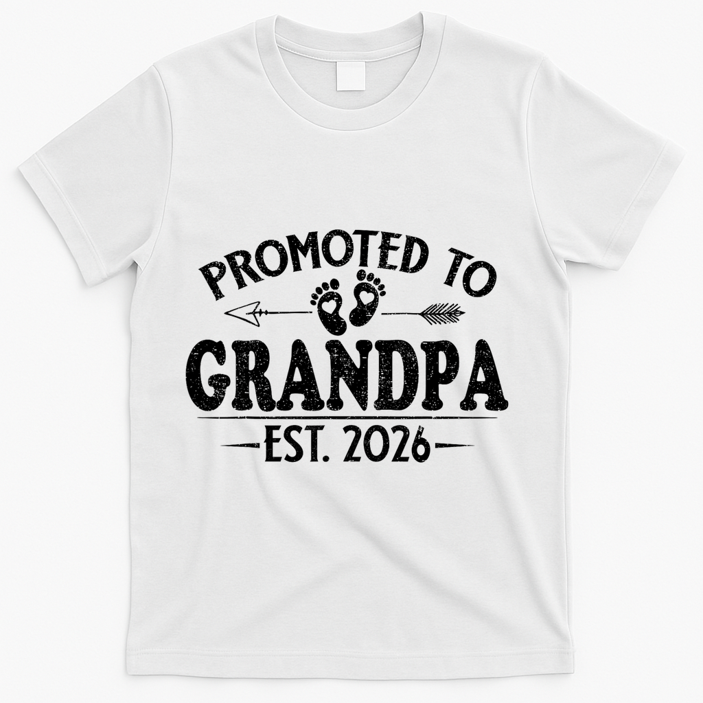 Promoted To Grandpa EST 2026 Vintage Arrow T-Shirt product image 1