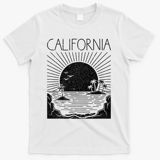 Retro California Rising Sun Palms And Ocean Summer T-Shirt product image 1