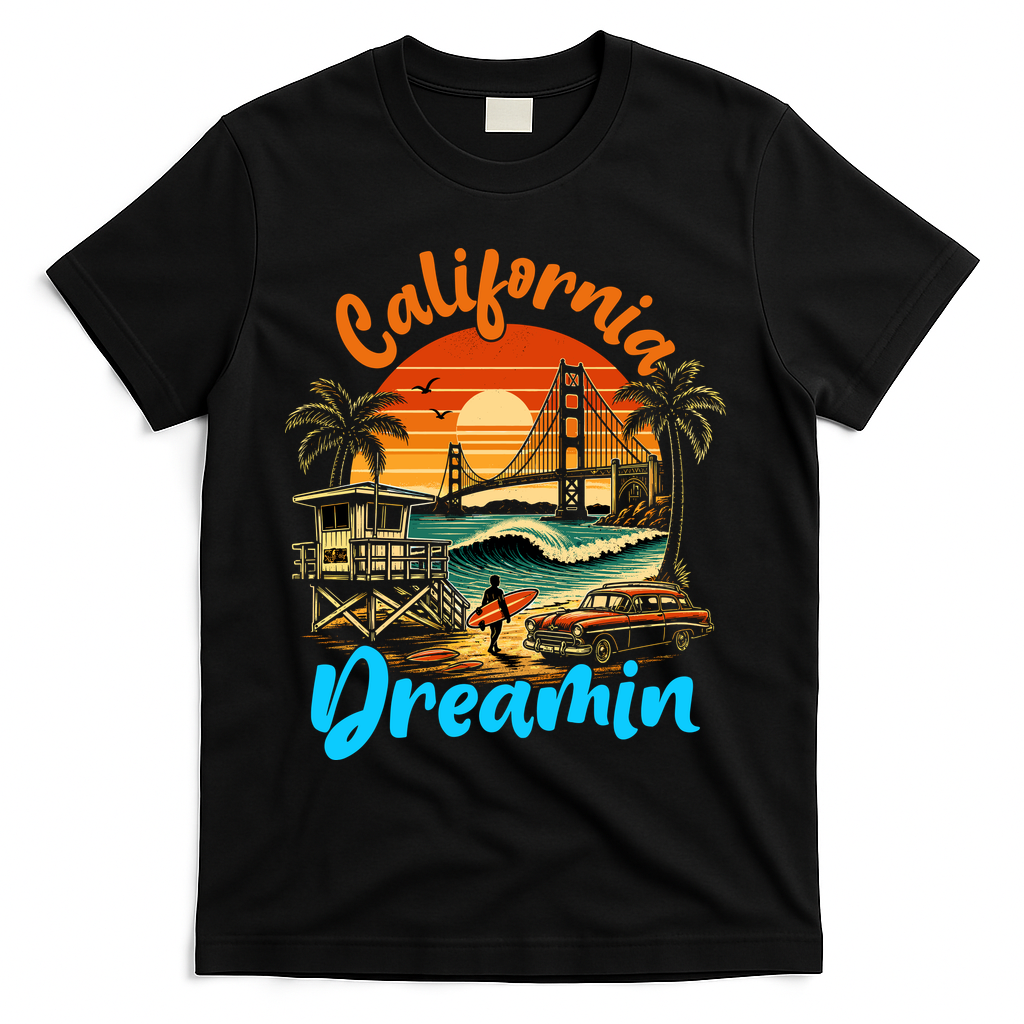 Retro California Vintage West Coast Cali Sunset T-Shirt product image 2