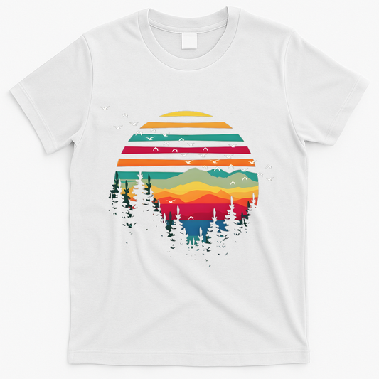 Retro Forest Sunset Nature Valley T-Shirt product image 1