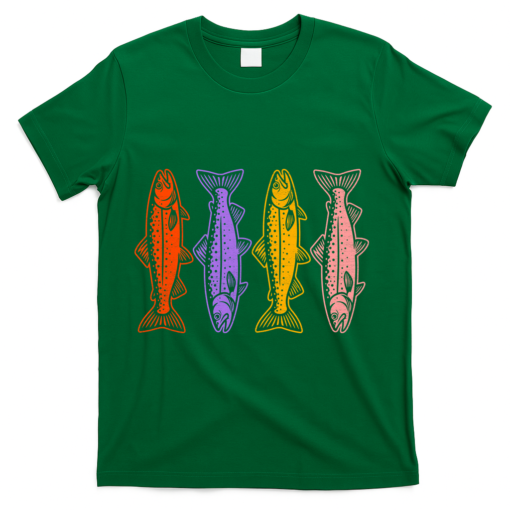 Rainbow Trout Fish Retro 80s T-Shirt product image 4