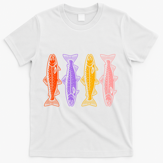 Rainbow Trout Fish Retro 80s T-Shirt product image 1
