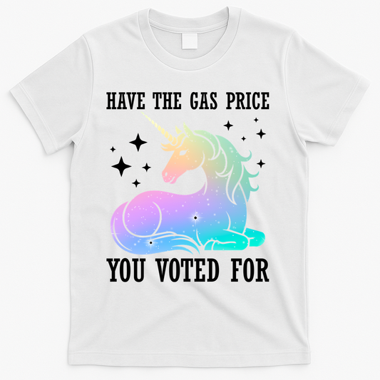 Rainbow Unicorn Gas Price Funny Liberal T-Shirt product image 1