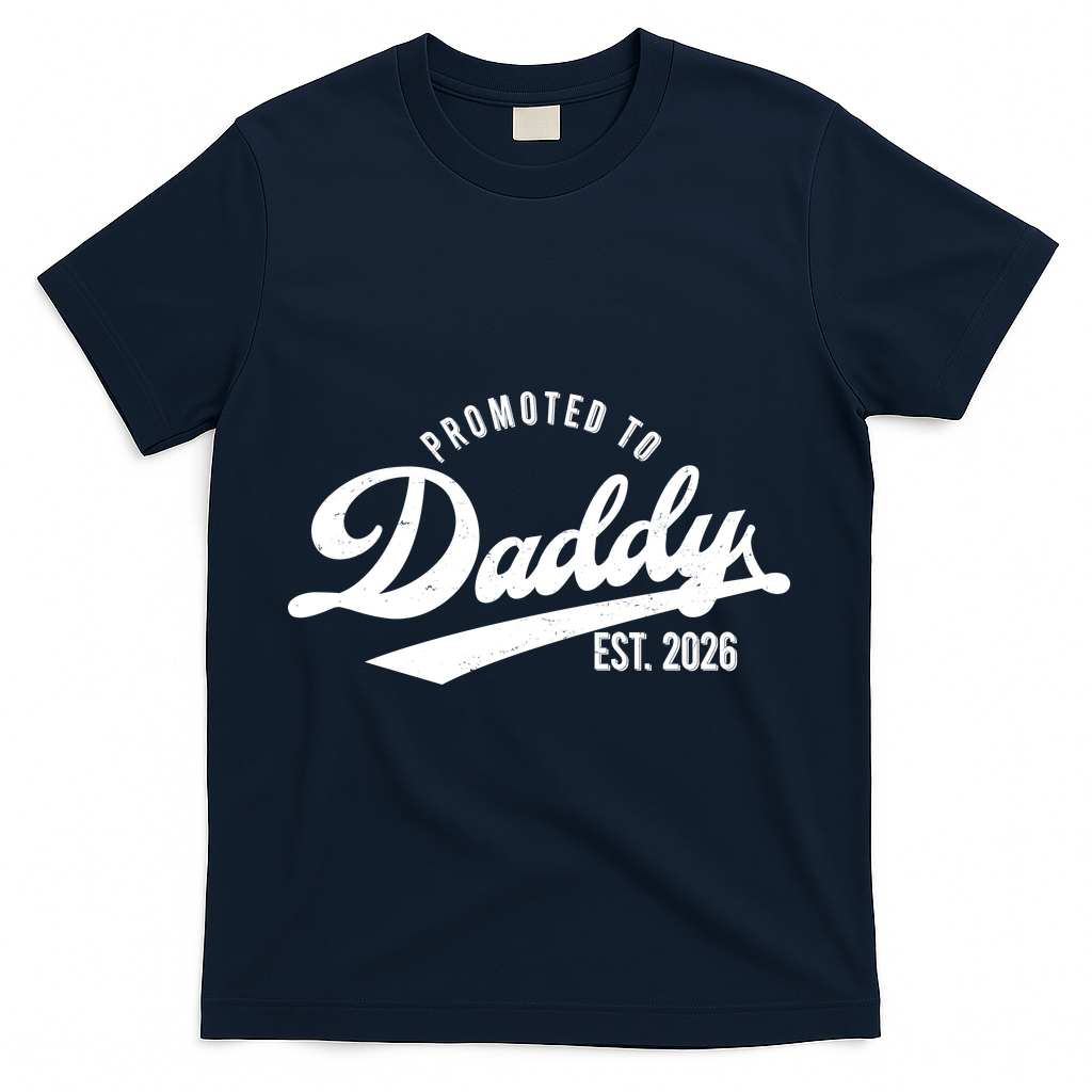 Retro Vintage Promoted To Daddy EST 2026 New Father T-Shirt product image 3