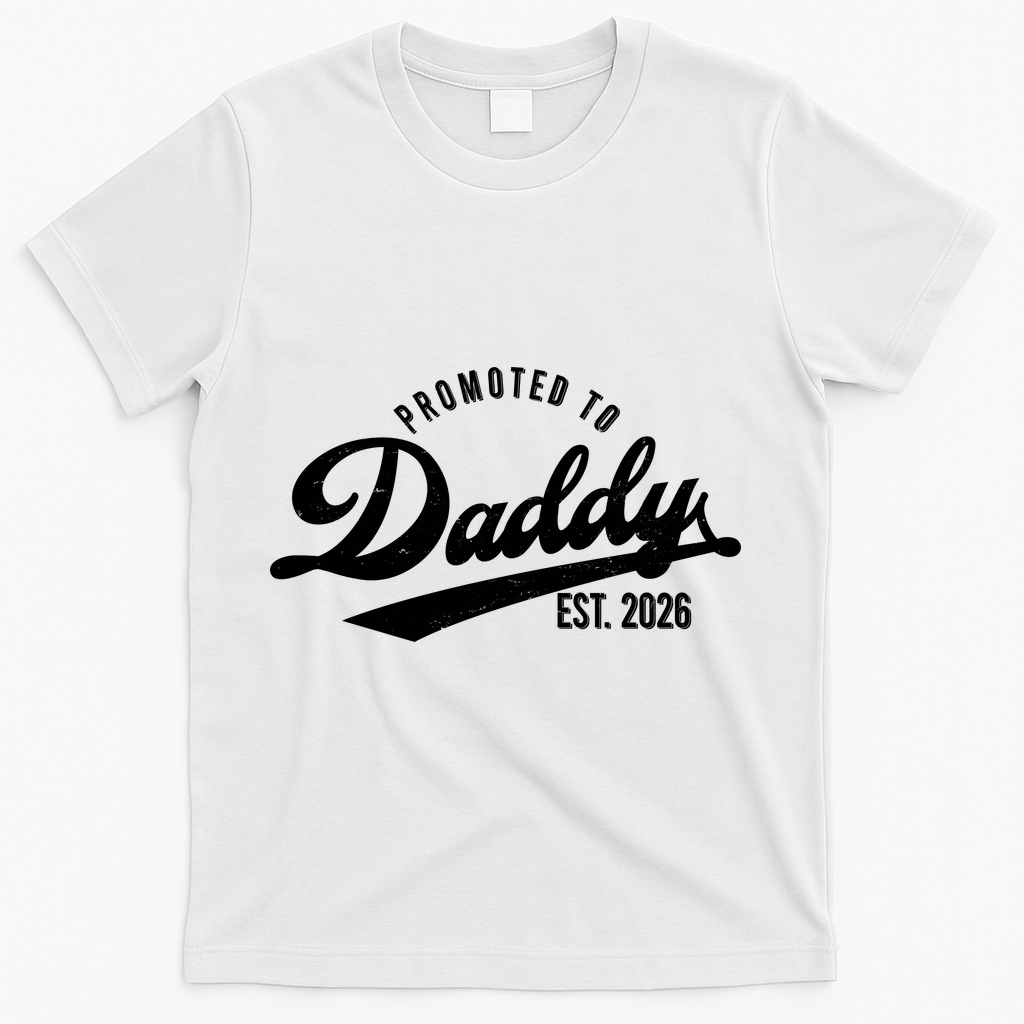 Retro Vintage Promoted To Daddy EST 2026 New Father T-Shirt product image 1