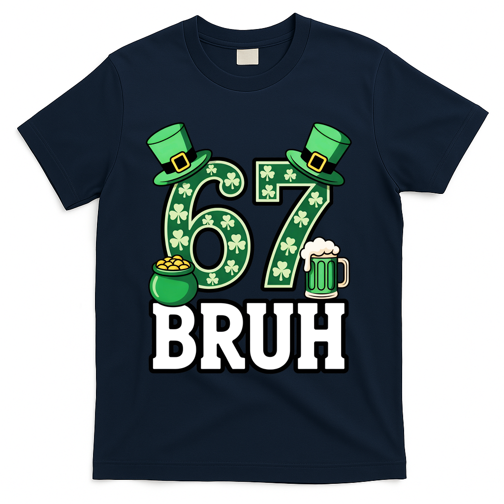 St Patrick’s Day 67 Bruh Viral 6-7 Meme T-Shirt product image 3