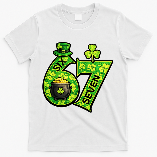 Six Seven 6-7 St Patricks Day 67 Paddys Meme T-Shirt product image 1
