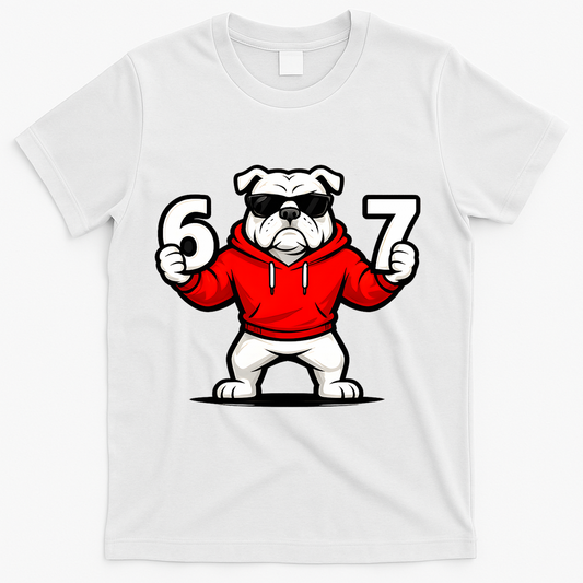Six Seven 67 Meme Bulldogs Number 6 And 7 T-Shirt product image 1