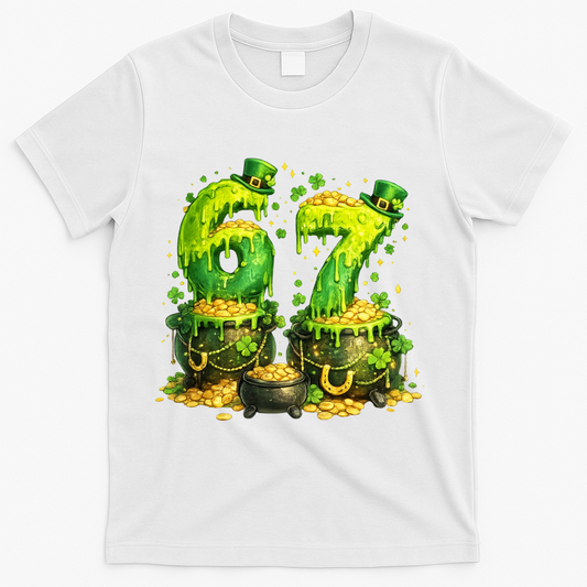 Six Seven Meme 67 St Patricks Day Shamrock T-Shirt product image 1
