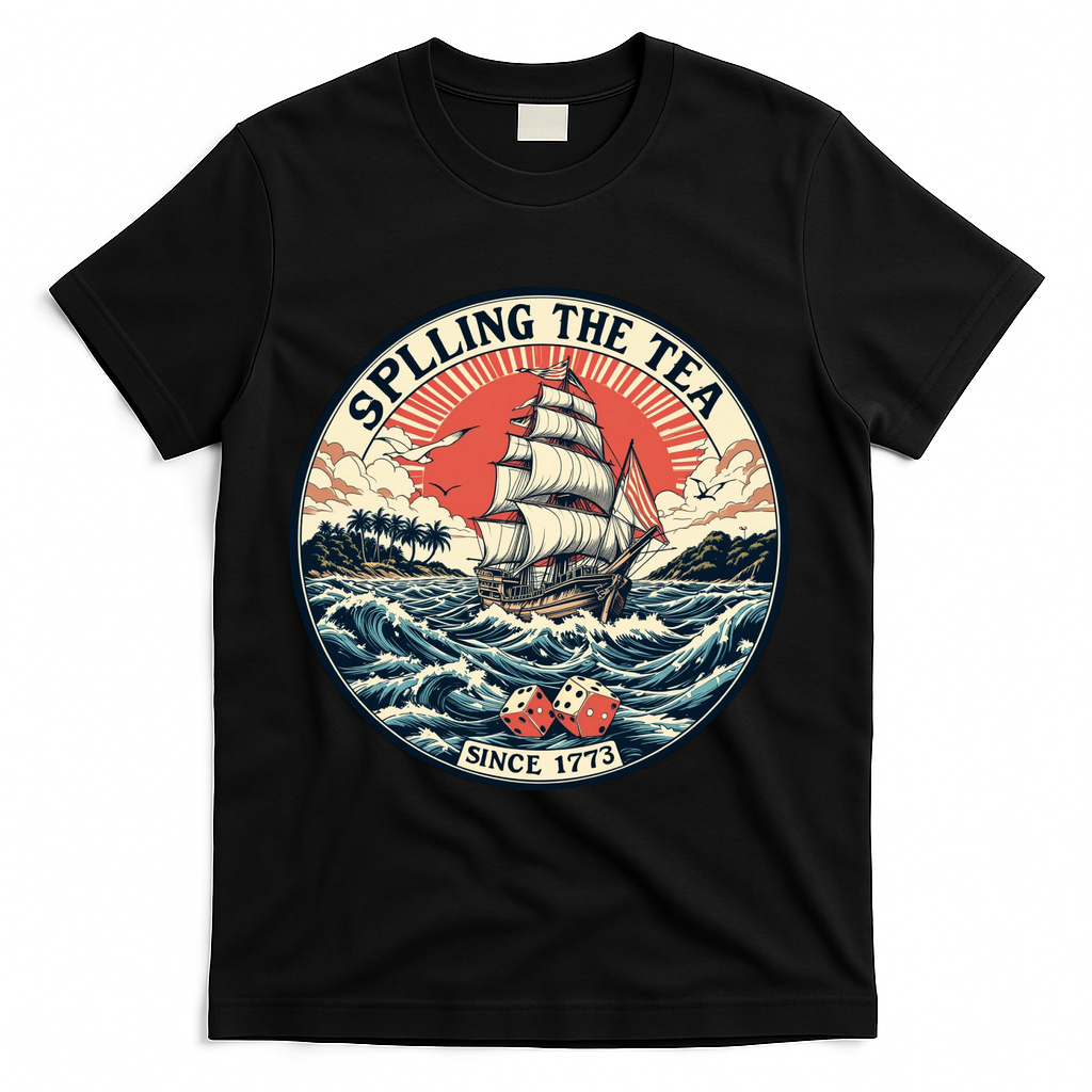 Spilling The Tea Since 1773 Vintage Emblem T-Shirt product image 2