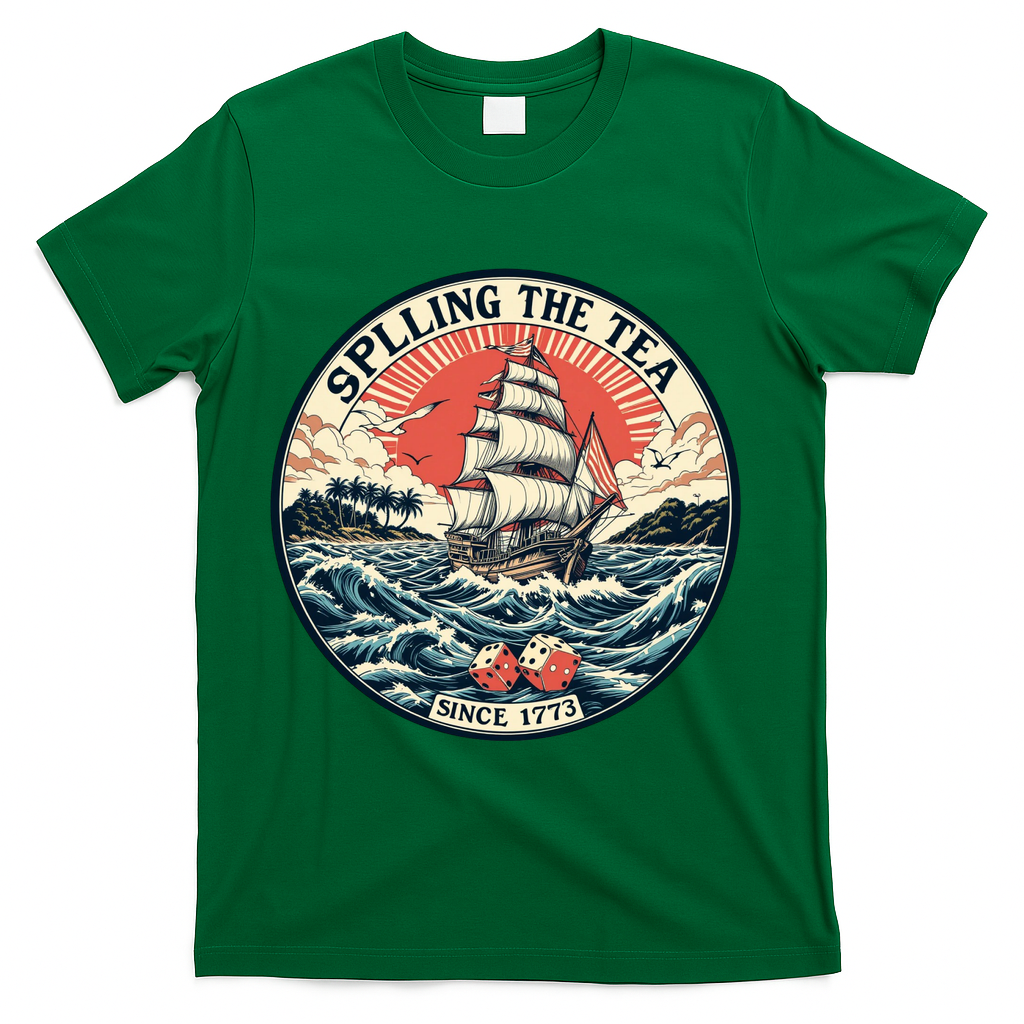 Spilling The Tea Since 1773 Vintage Emblem T-Shirt product image 4
