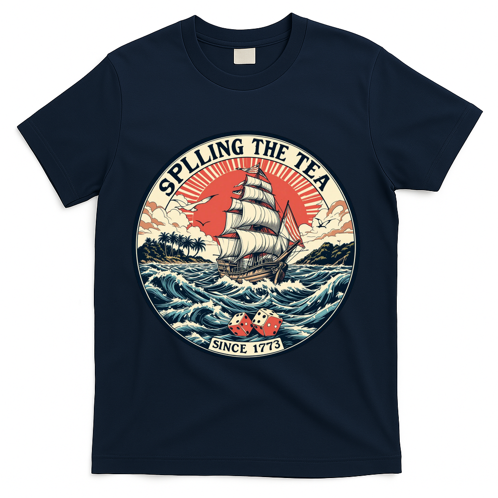 Spilling The Tea Since 1773 Vintage Emblem T-Shirt product image 3