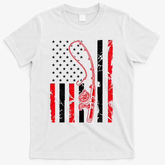 USA Fishing Flag Gift For Fisherman T-Shirt product image 1