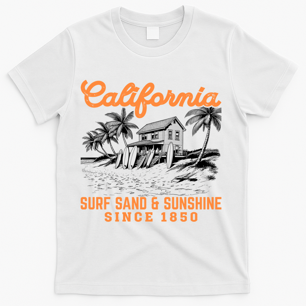 Vintage California Summer Beach Vibes Vacation T-Shirt product image 1