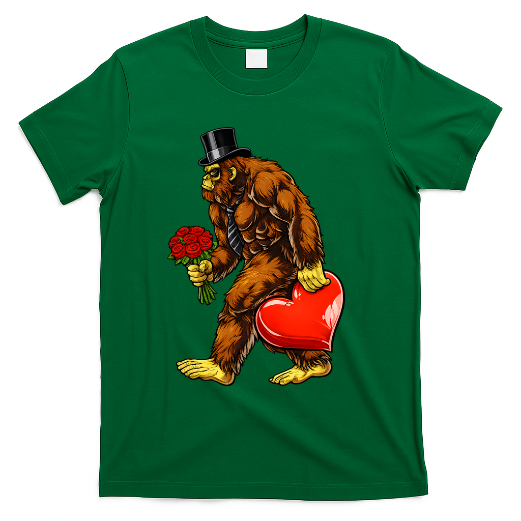 Valentines Day Bigfoot Sasquatch Lover T-Shirt product image 4