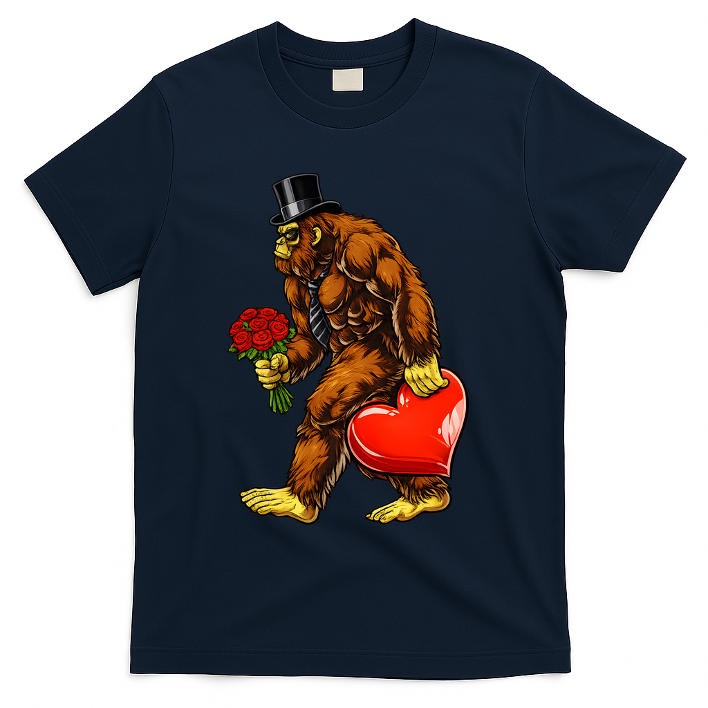 Valentines Day Bigfoot Sasquatch Lover T-Shirt product image 3