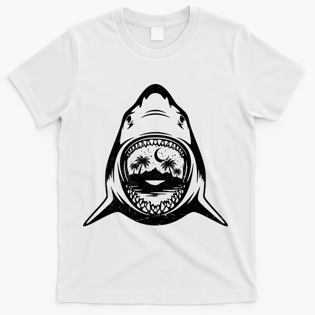 Vintage Shark Head Island T-Shirt product image 1