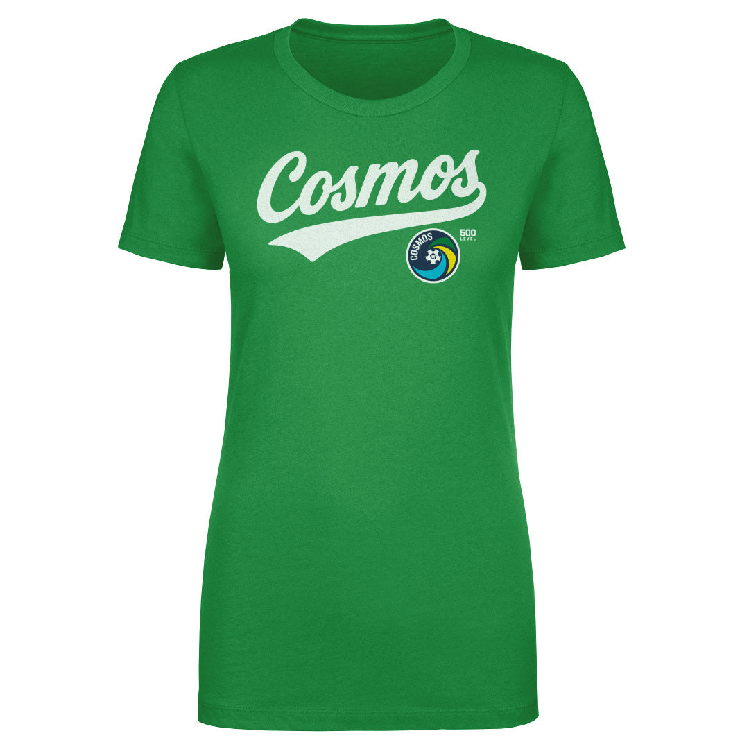 New York Cosmos Script WHT Womens T Shirt 500 Level product image 1