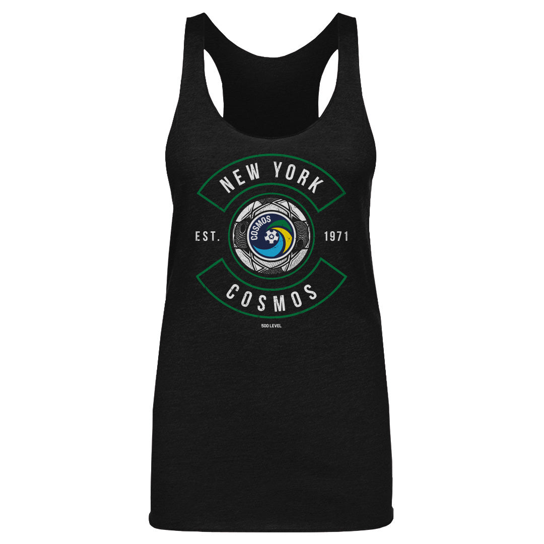New York Cosmos Ball Arc WHT Womens Tank Top 500 Level Officially Licensed Fan Gear