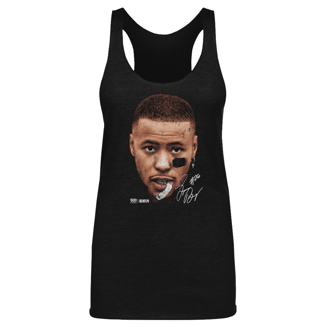 Saquon Barkley Philadelphia Vintage Head WHT Womens Tank Top 500 Level Officially Licensed Fan Gear