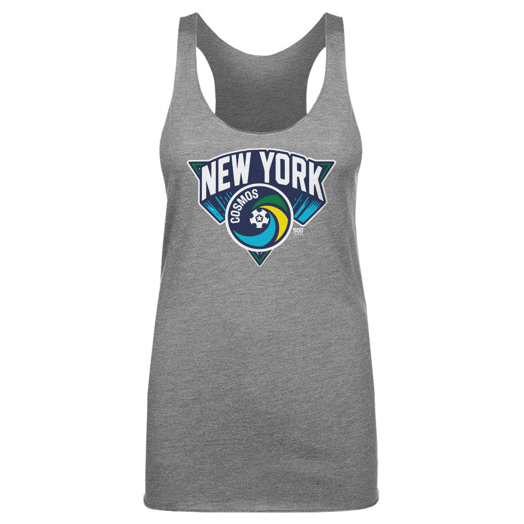 New York Cosmos Emblem WHT Womens Tank Top 500 Level Officially Licensed Fan Gear