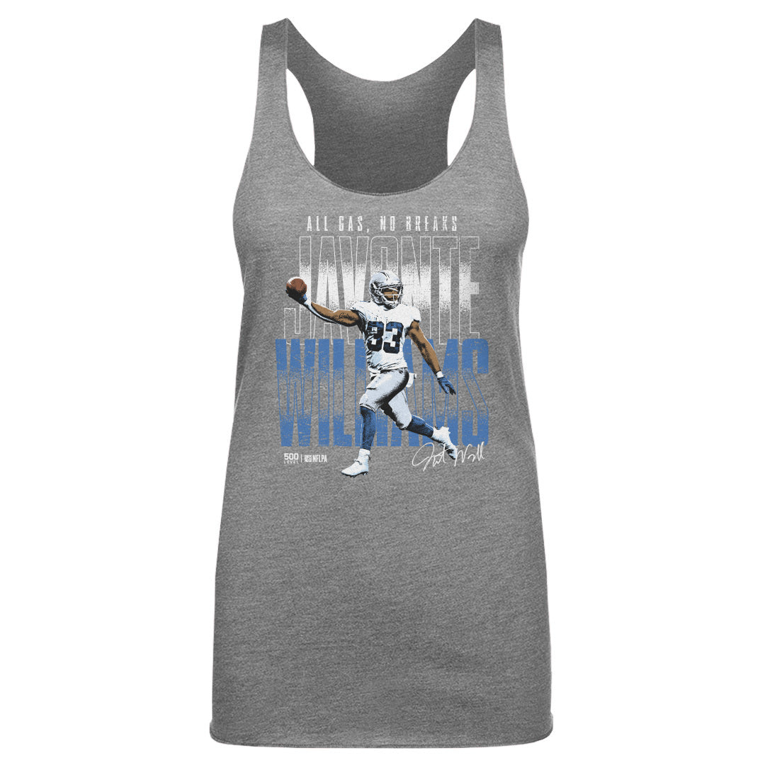 Javonte Williams Dallas All Gas No Breaks WHT Womens Tank Top 500 Level Officially Licensed Fan Gear