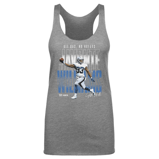 Javonte Williams Dallas All Gas No Breaks WHT Womens Tank Top 500 Level Officially Licensed Fan Gear