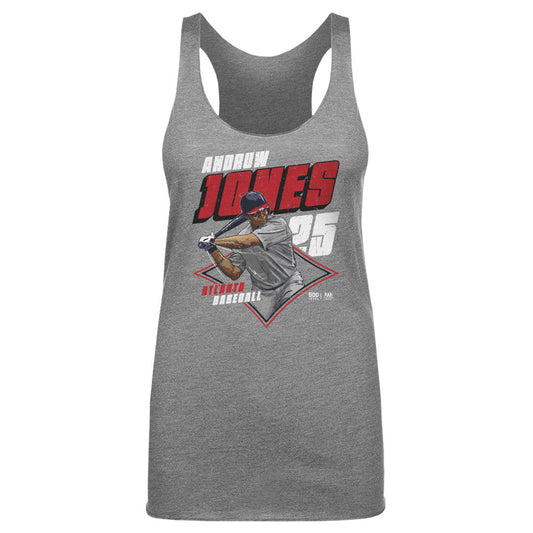 Andruw Jones Atlanta Diamond WHT Womens Tank Top 500 Level Officially Licensed Fan Gear