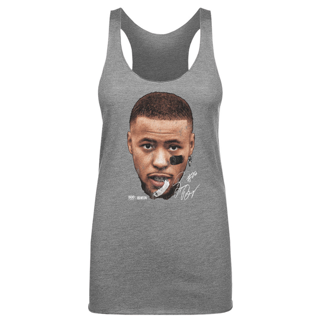 Saquon Barkley Philadelphia Vintage Head WHT Womens Tank Top 500 Level Officially Licensed Fan Gear