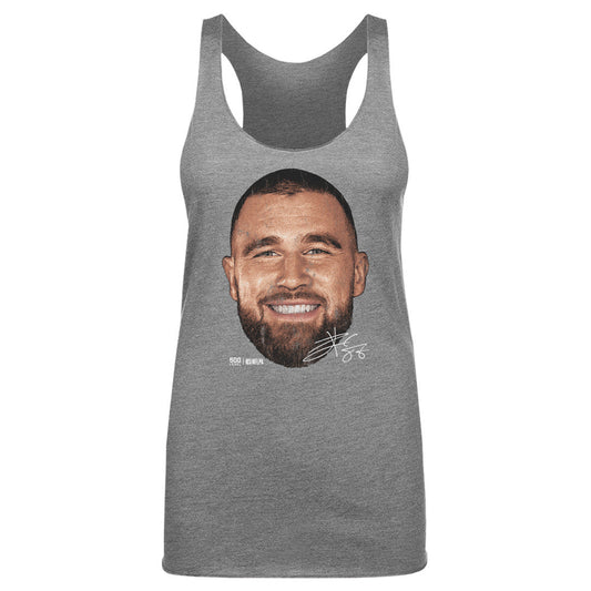 Travis Kelce Kansas City Vintage Head WHT Womens Tank Top 500 Level Officially Licensed Fan Gear
