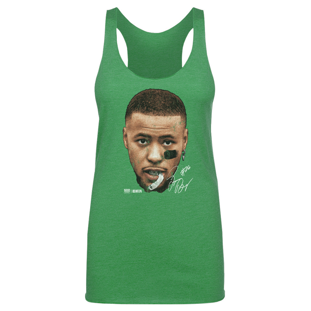 Saquon Barkley Philadelphia Vintage Head WHT Womens Tank Top 500 Level Officially Licensed Fan Gear