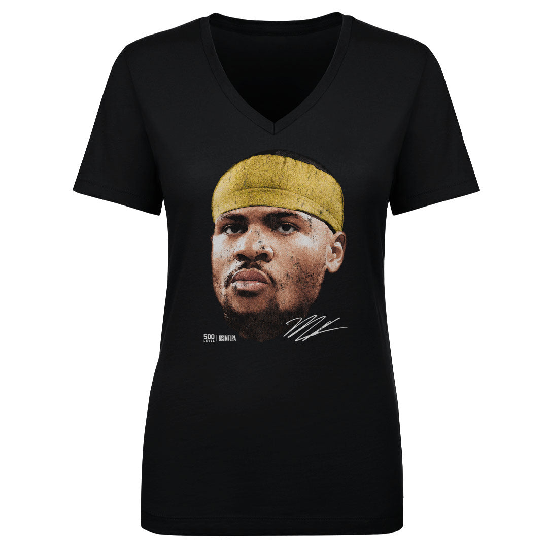 Micah Parsons Green Bay Vintage Head WHT Womens V-Neck T product image 2