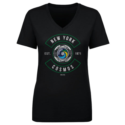 New York Cosmos Ball Arc WHT Womens V-Neck T Shirt 500 product image 1