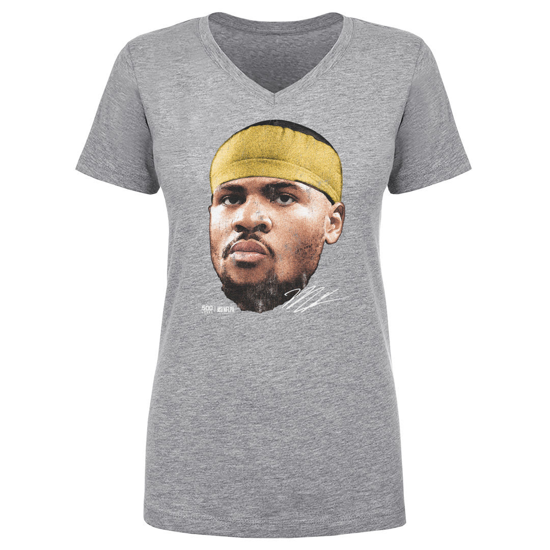 Micah Parsons Green Bay Vintage Head WHT Womens V-Neck T product image 1