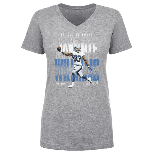 Javonte Williams Dallas All Gas No Breaks WHT Womens V-Neck product image 1